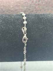 STERLING SILVER ANKLET BRACELET W/ SMALL FLAT ROUND POLISHED LINK